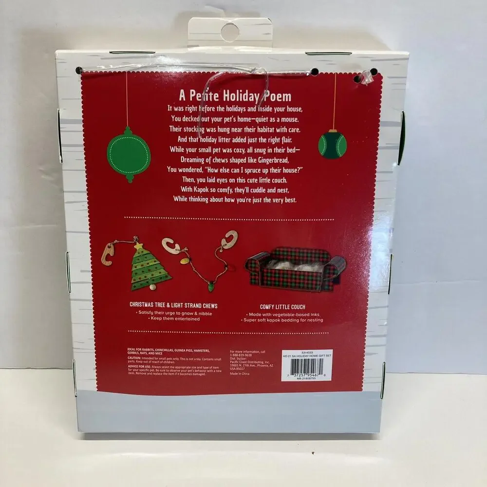 Merry & Bright Holiday Home Decor Small Pet Gift Set Build A Couch Holiday Home